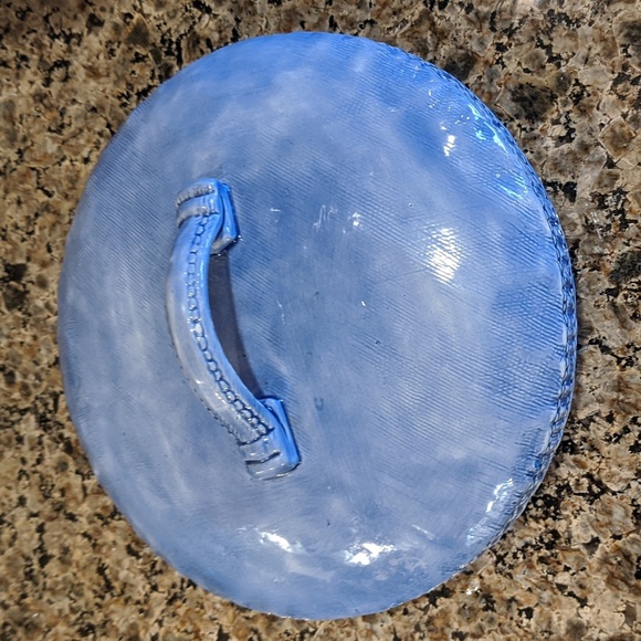 Vintage 1977 Sittre Ceramic Jean/Denim Large Canister Country Cottage Core - Picture 6 of 12